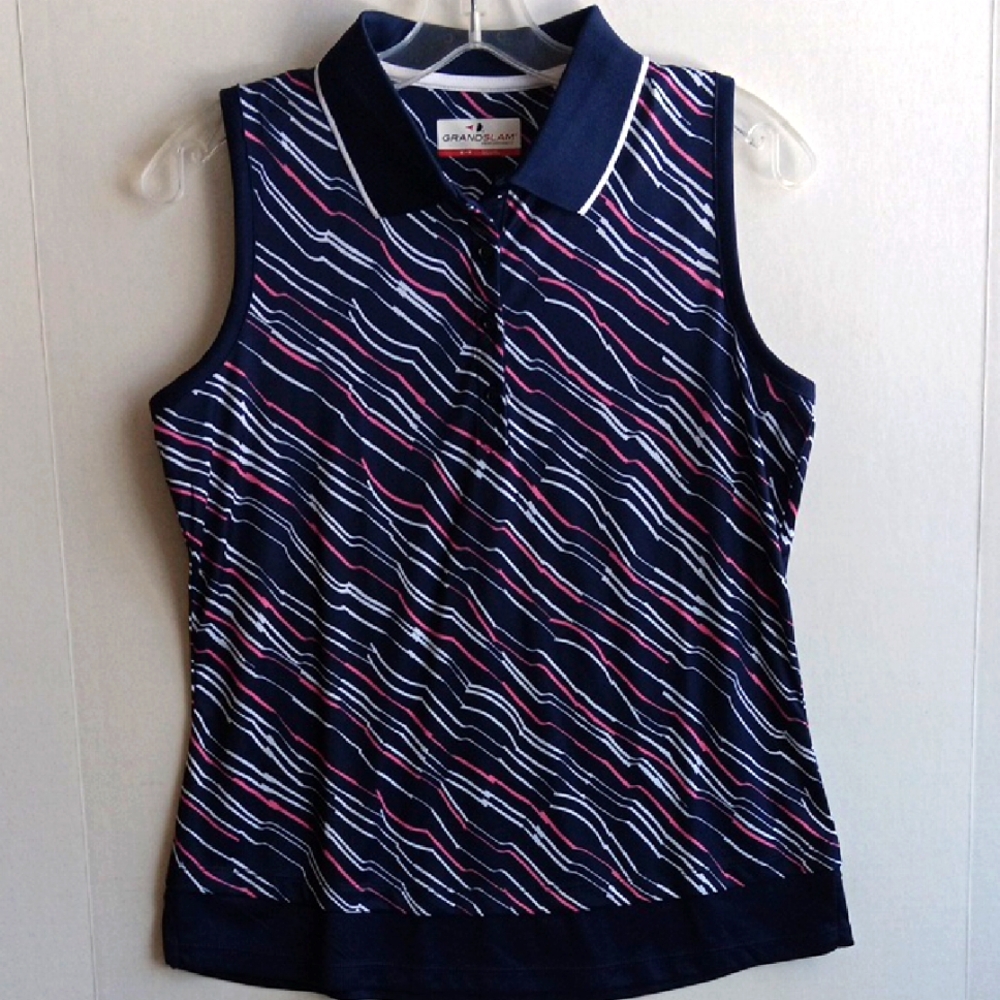 BLUE & WHITE SLEEVELESS TOP